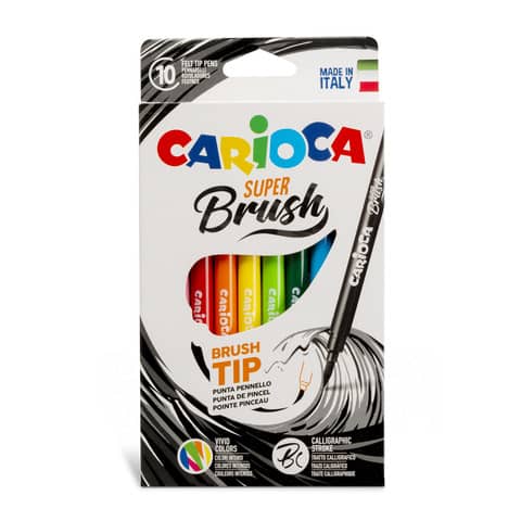 Pennarelli Super-Brush Carioca conf. da 10 colori assortiti - 42937